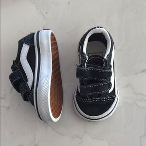 Kids Black and White Velcro Sneakers